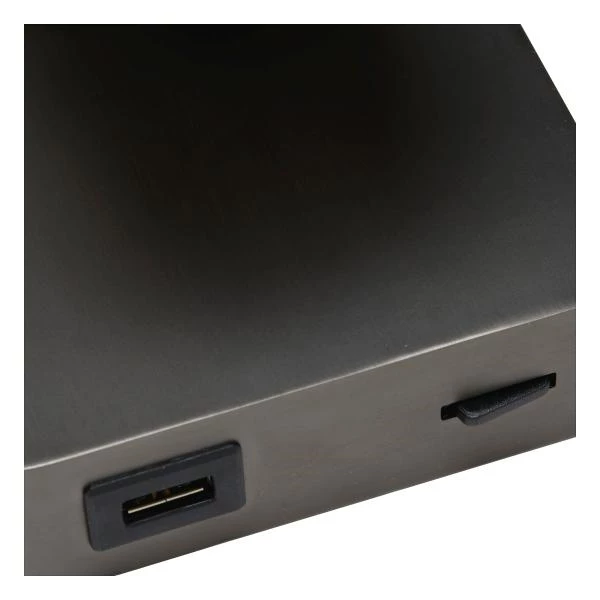 Lucide NIGEL - Wandspot - LED Dimb. - GU10 - 1x5W 2200K/3000K - Met USB oplaadpunt - Zwart Staal - detail 2
